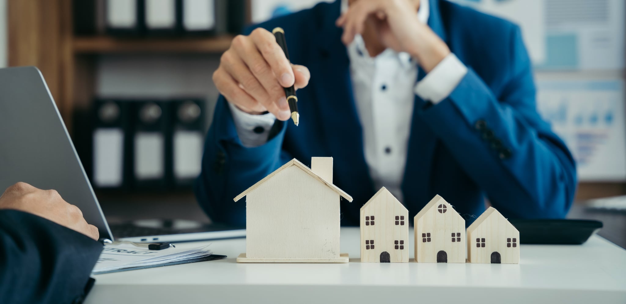 Home insurance information being reviewed at a desk